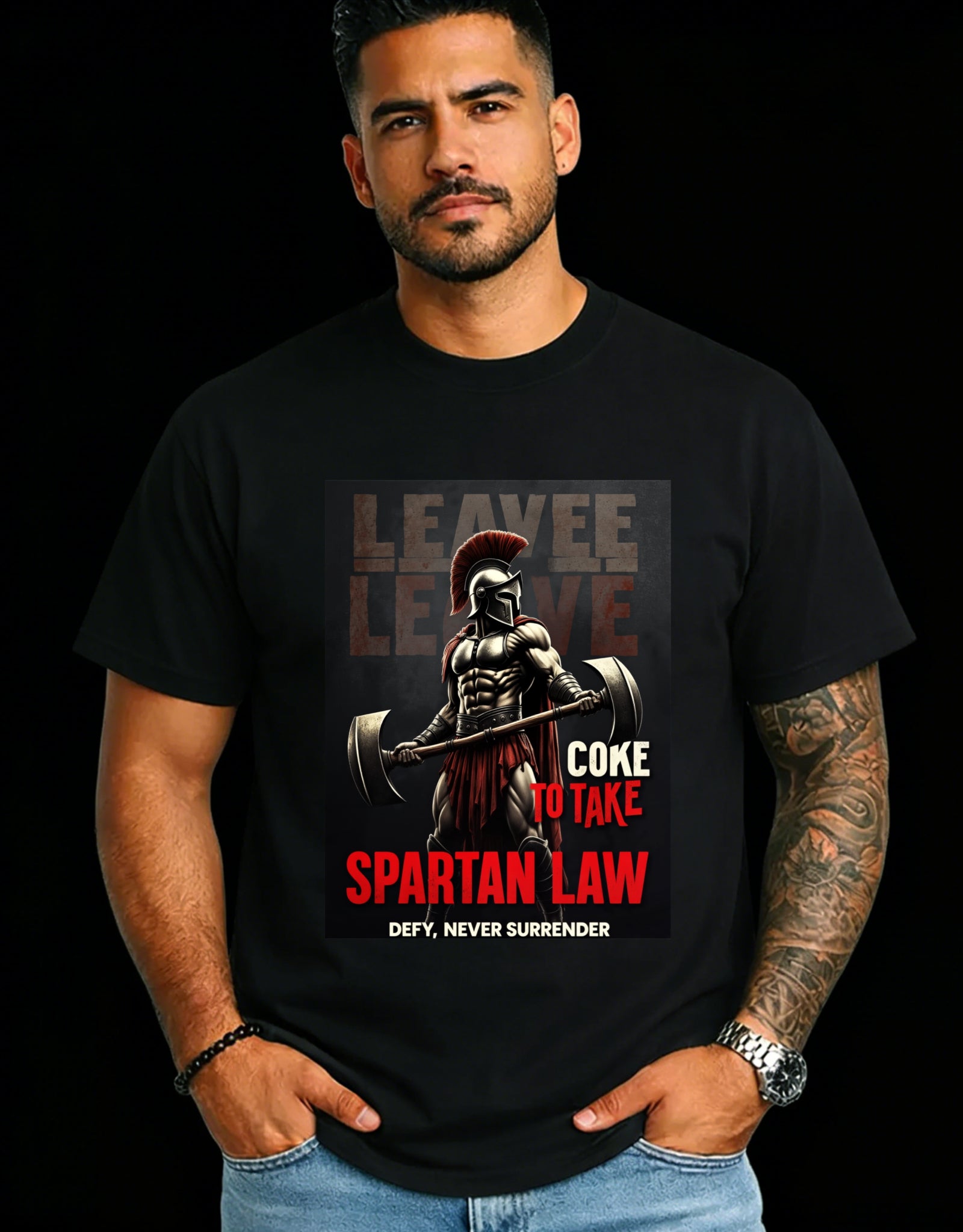 Graphic Design Men's T-Shirt Spartans And Motivational Quote Summer Casual Wear For Fitness Enthusiasts And Gym Lovers