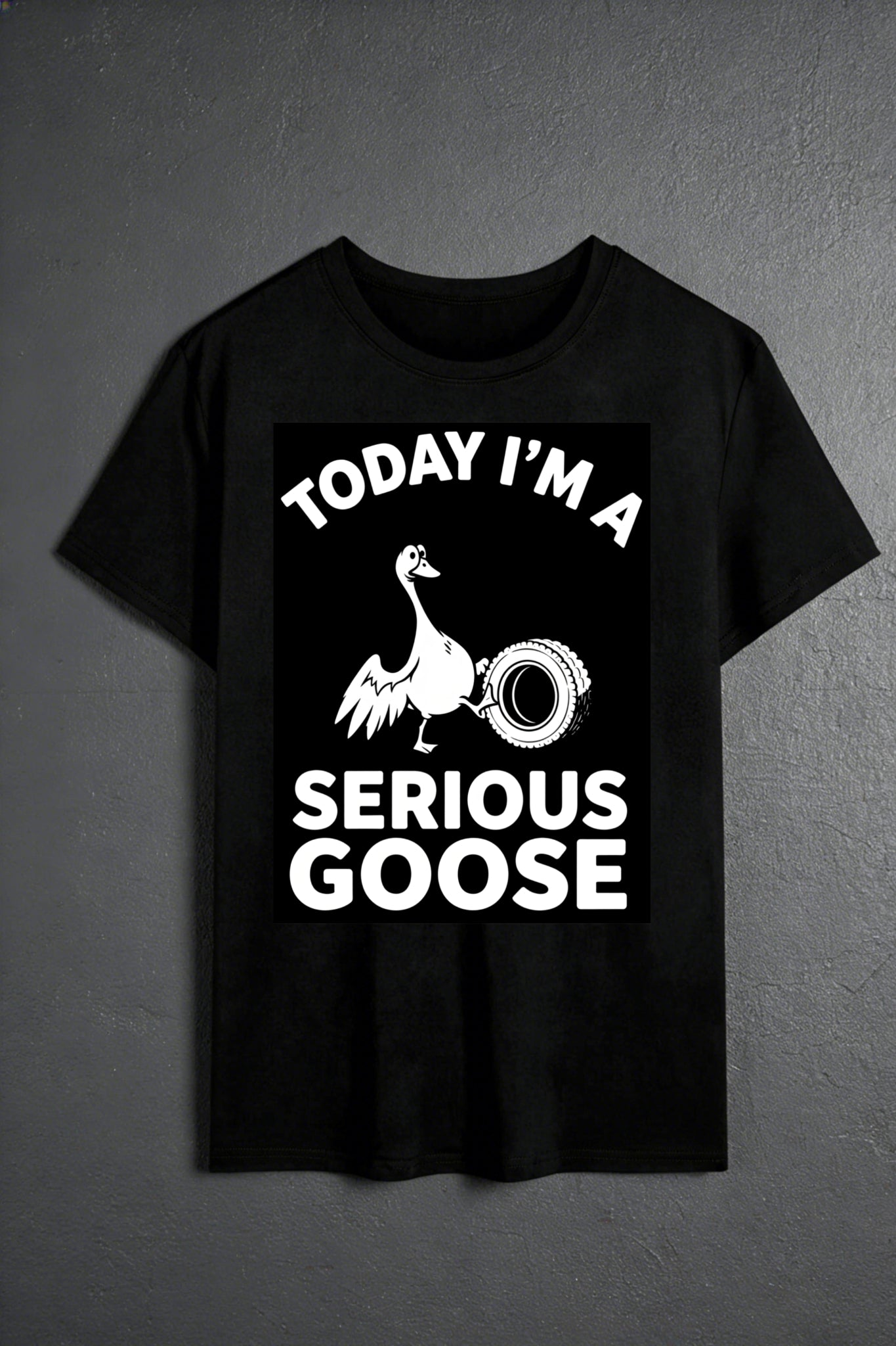 Casual Style Men's T-Shirt With Goose And Text Design For Everyday Wear And Humorous Outfits Perfect Gift For Friends And Family