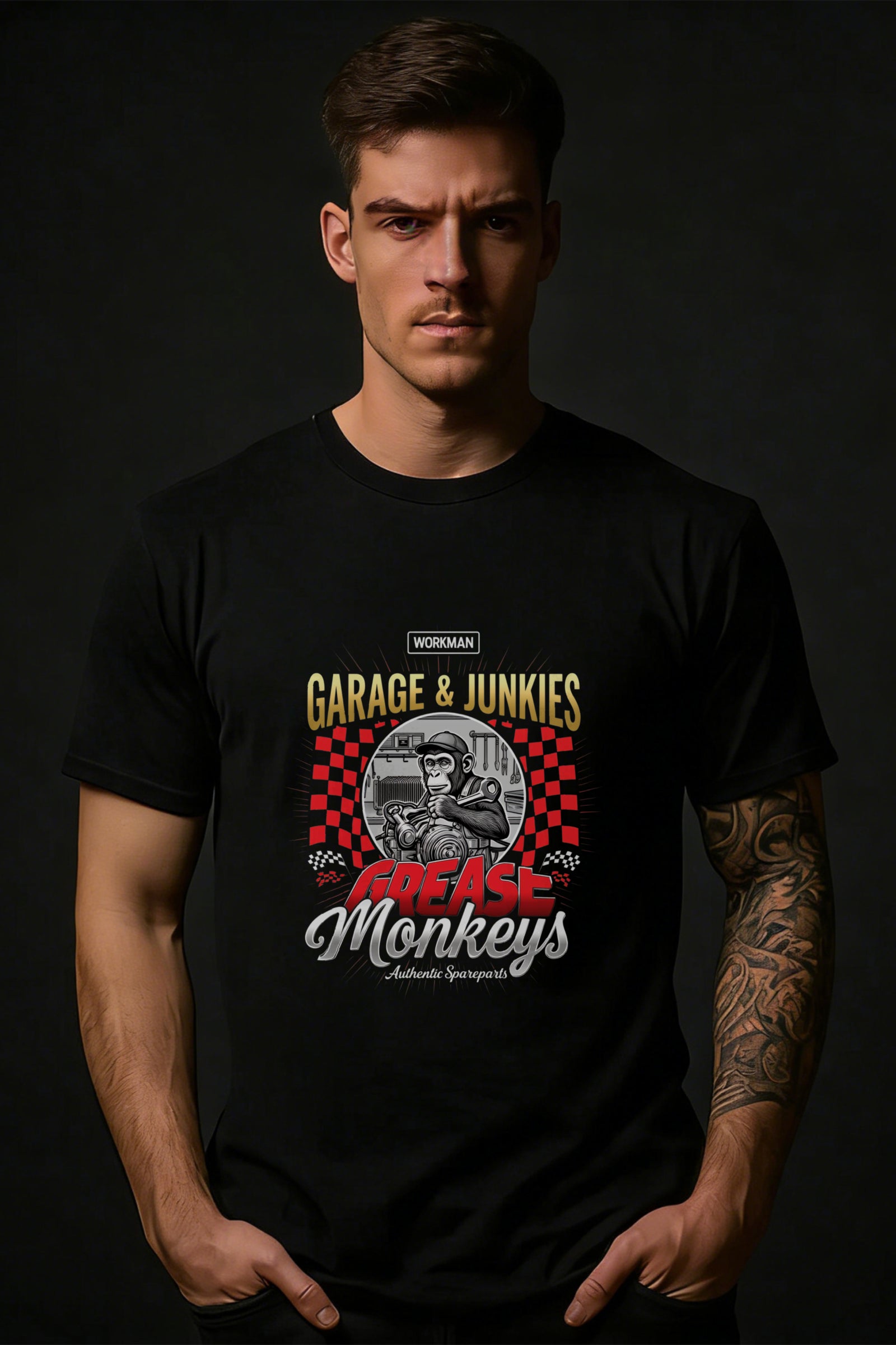 Casual Streetwear Style Men's T-Shirt Garage And Junkies Grease Monkeys Graphic Design Summer And Autumn Wear Gift For Car Enthusiast And Mechanic Lover