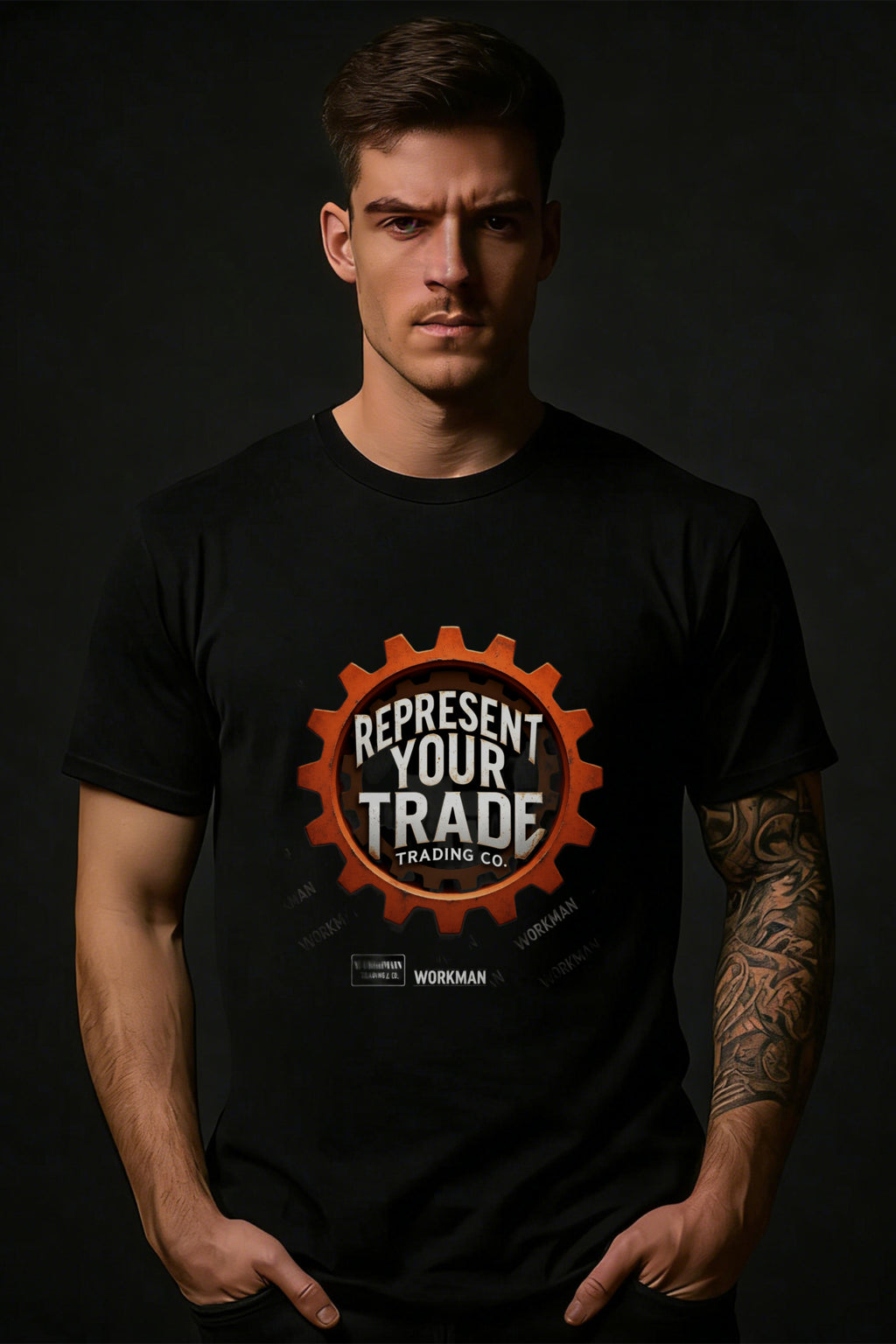 Casual Style Men's T-Shirt Represent Your Trade Trading Co Gear Design For Everyday Wear And Work Environments Ideal Gift For Skilled Workers And Tradesmen