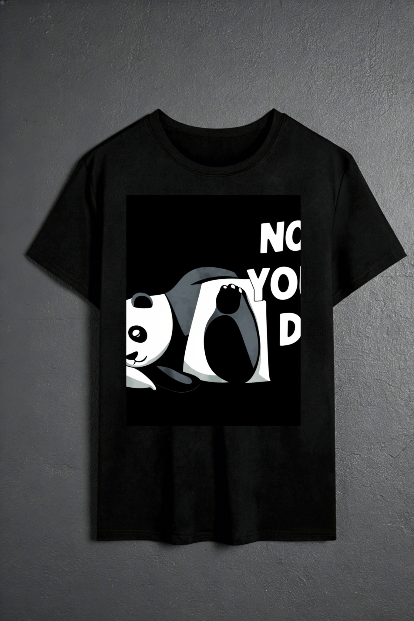 Casual Style Men's T-Shirt Panda And Text Design For Everyday Wear Summer Gift For Him