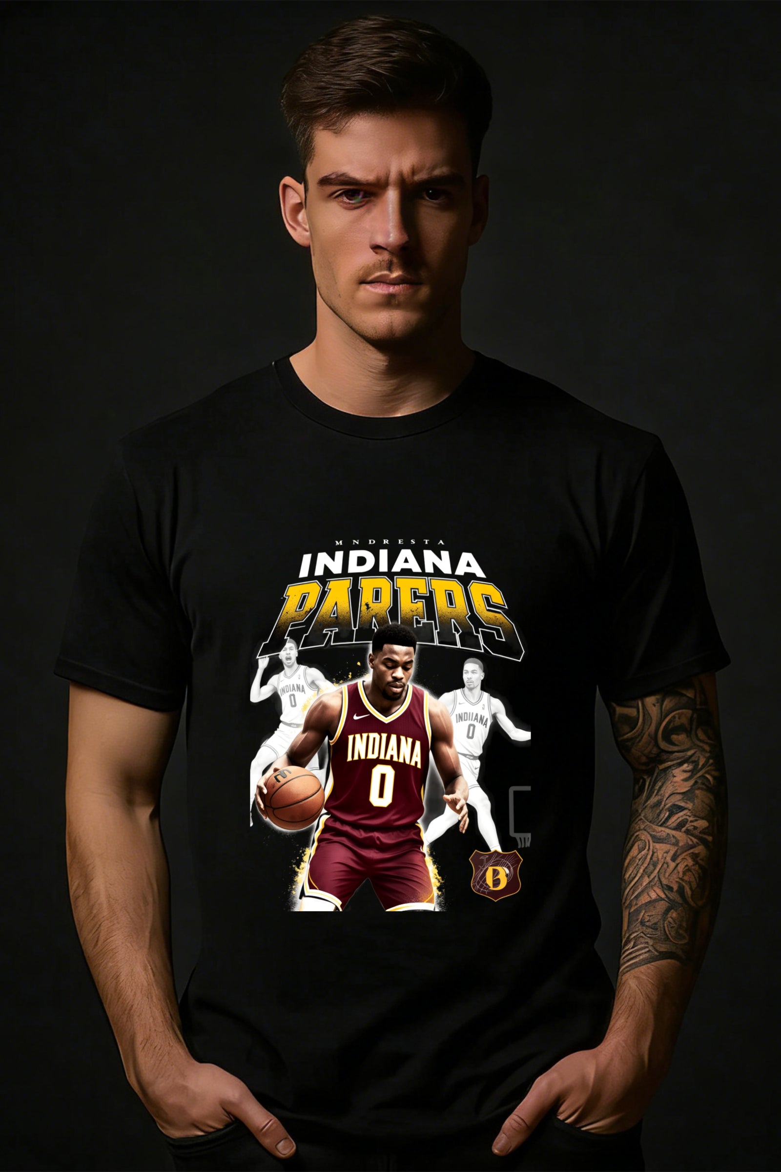 2025 Tyrese Haliburton 'Pace' Finals Heavy Faded Black T-Shirt