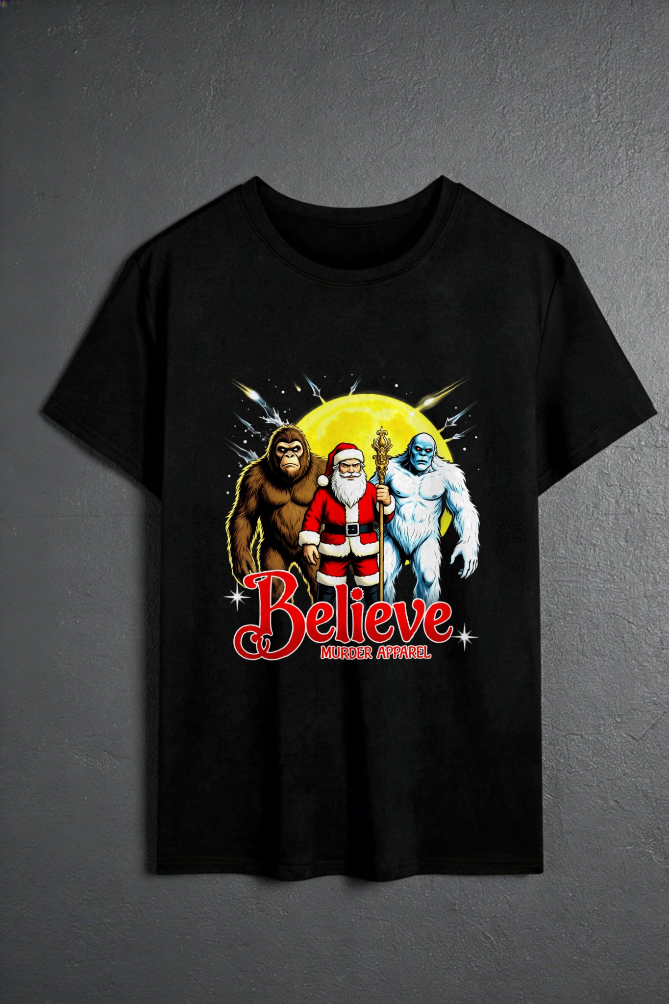 Bigfoot Yeti Santa T-Shirt - Murder Apparel