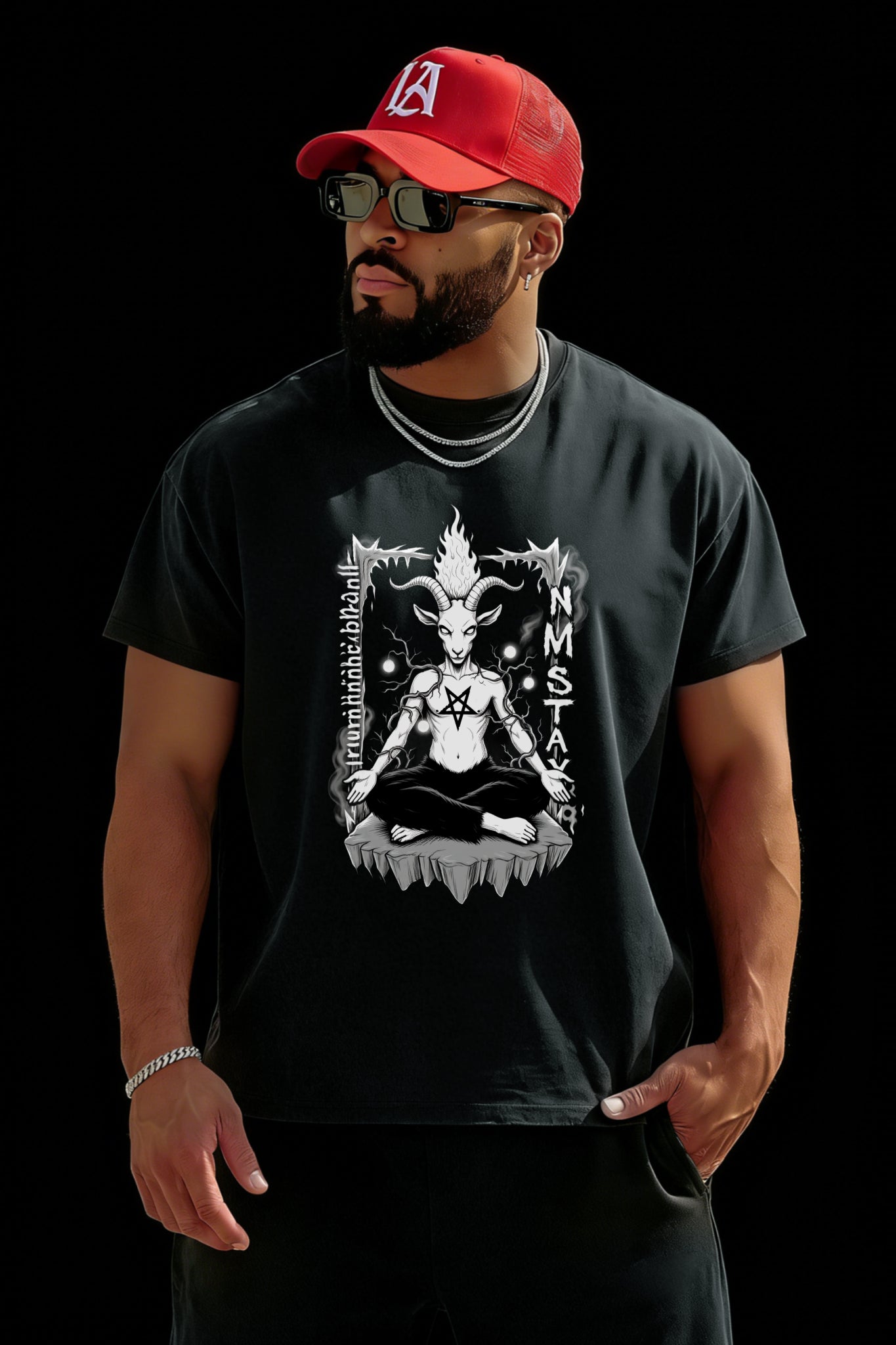 Baphomet Namaslay Yoga T-Shirt - Murder Apparel