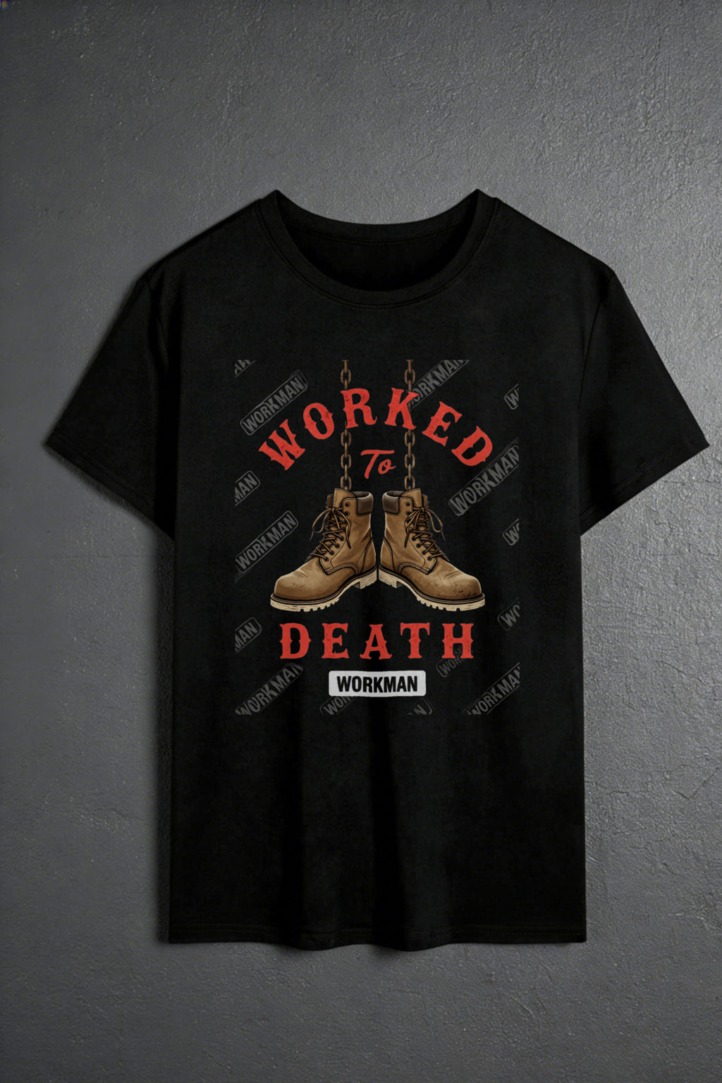 Casual Style Men's T-Shirt Worked To Death Workman Graphic Design For Everyday Wear And Outdoor Activities Perfect Gift For Him