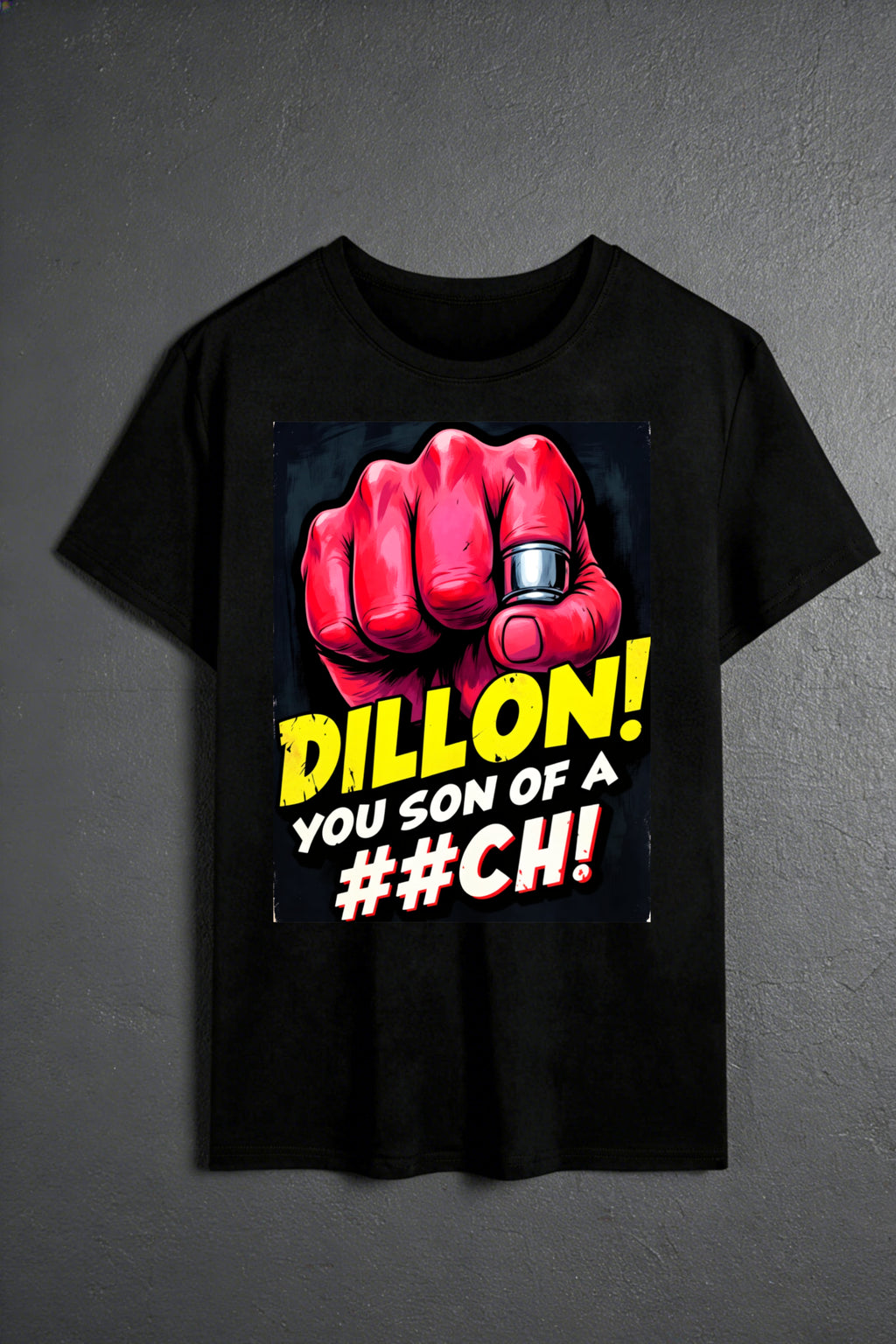 Casual Graphic Men's T-Shirt With Bold Fist And Text Design For Everyday Wear And Gift For Friends