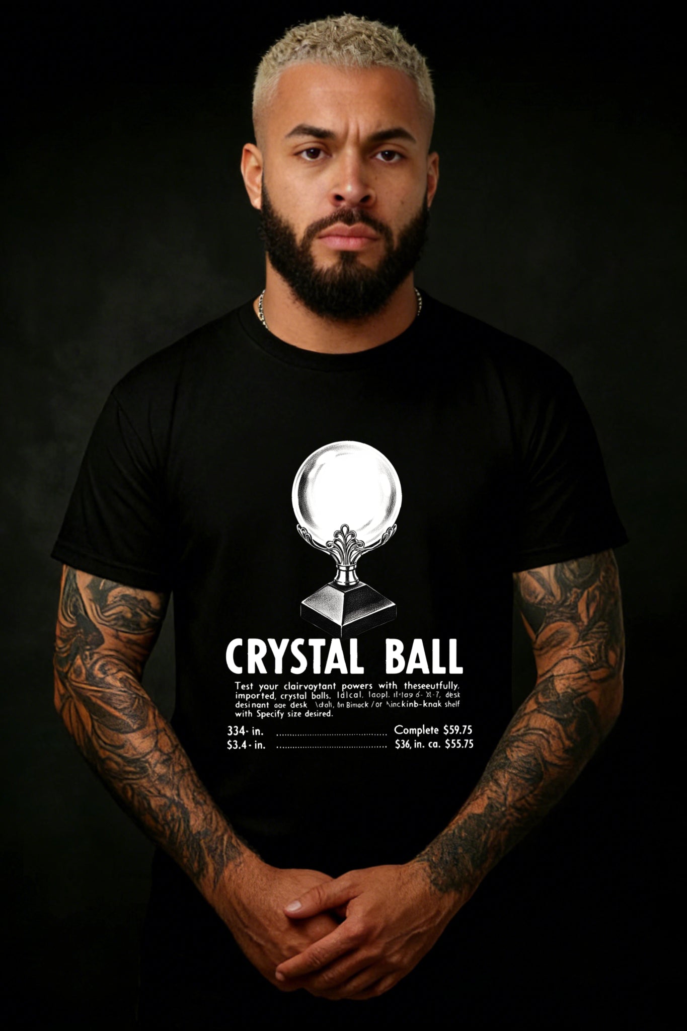 Casual Style Men's T-Shirt Crystal Ball Design For Everyday Wear And Gift For Friends