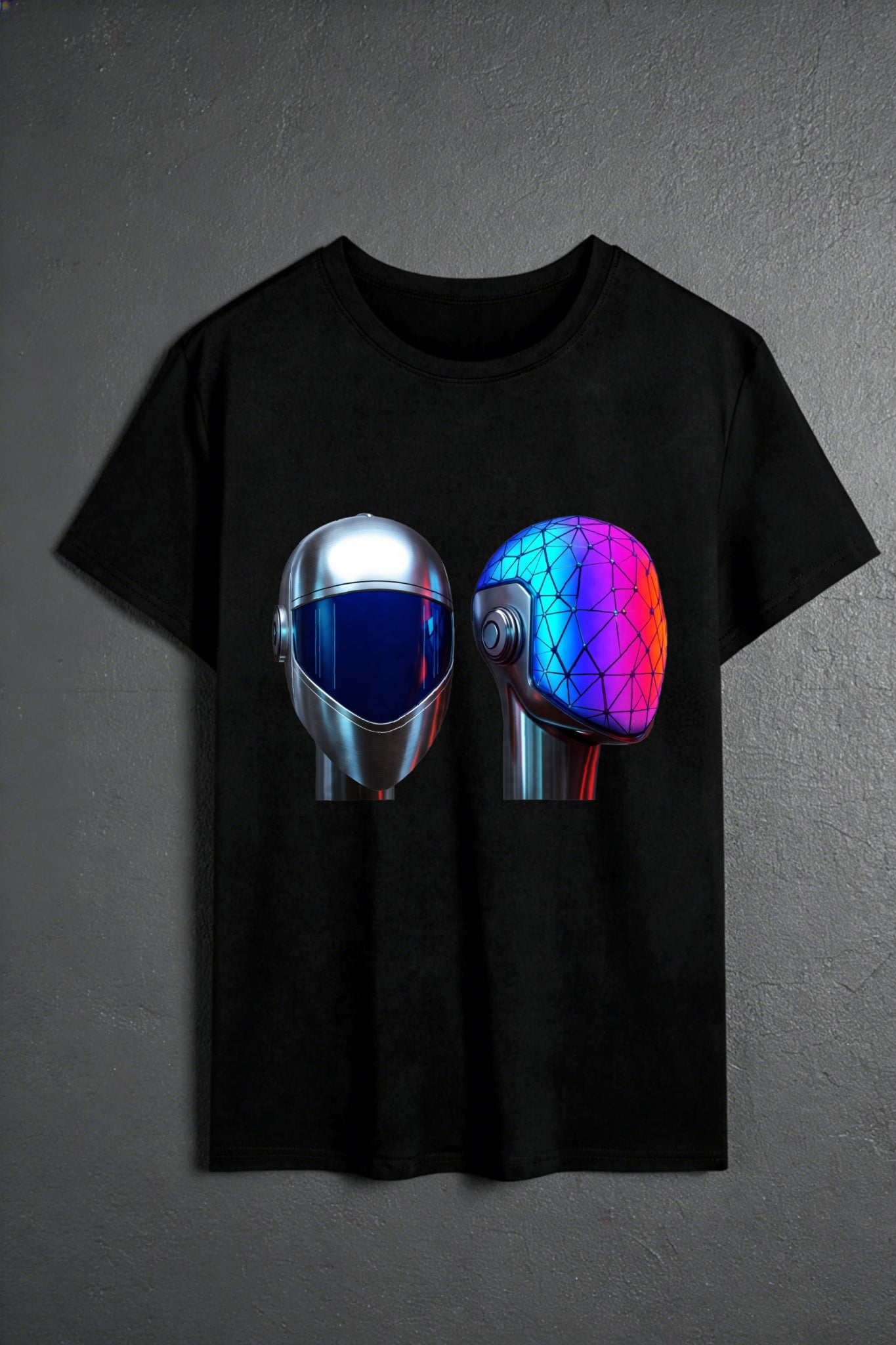 Graphic Design Men's T-Shirt Daft Punk Helmet Print Summer Casual Wear Gift For Music Lovers