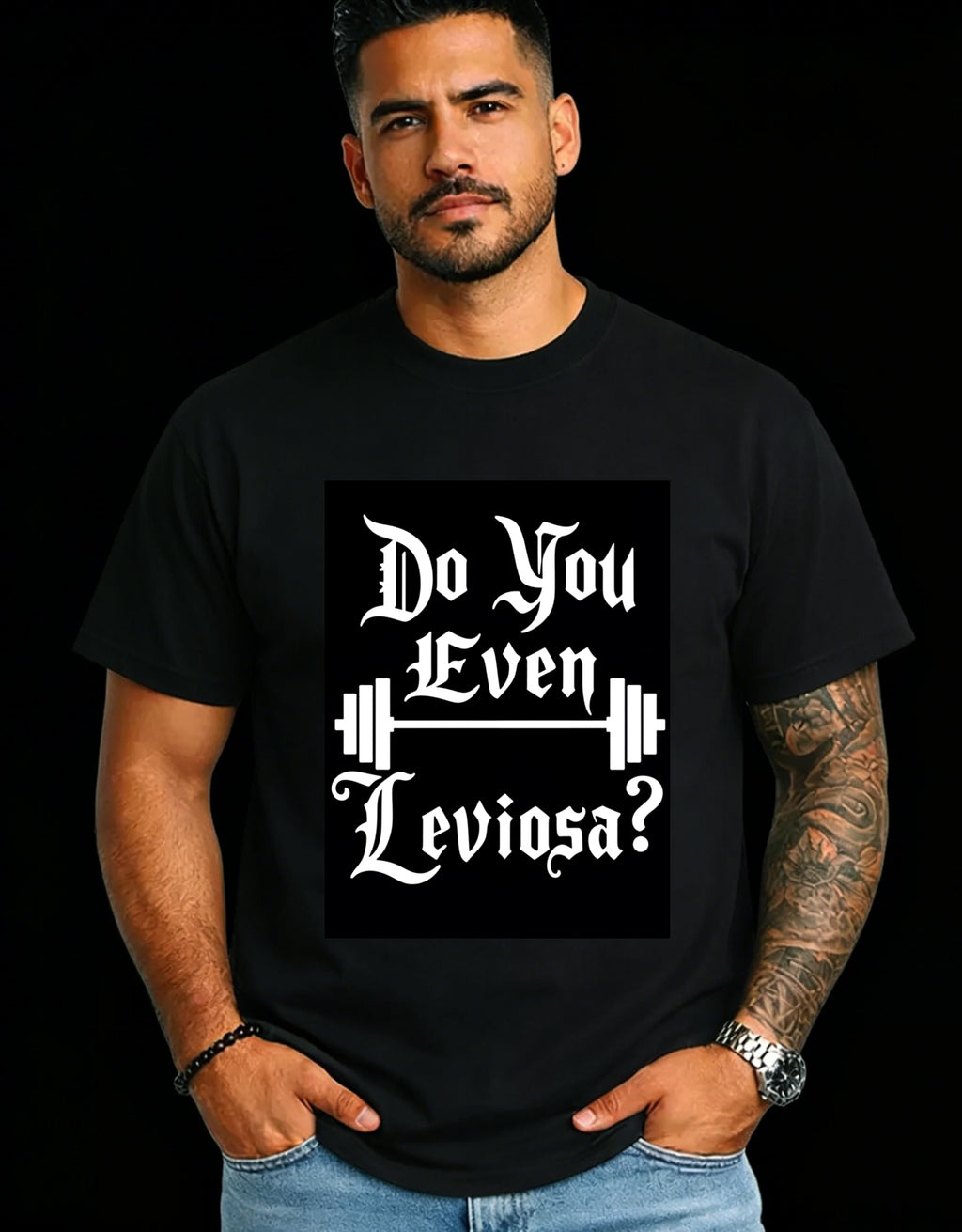 Casual Style Men's T-Shirt With Do You Even Leviosa Text And Barbell Design For Gym Workouts And Everyday Wear Perfect Gift For Fitness Enthusiasts And Harry Potter Fans