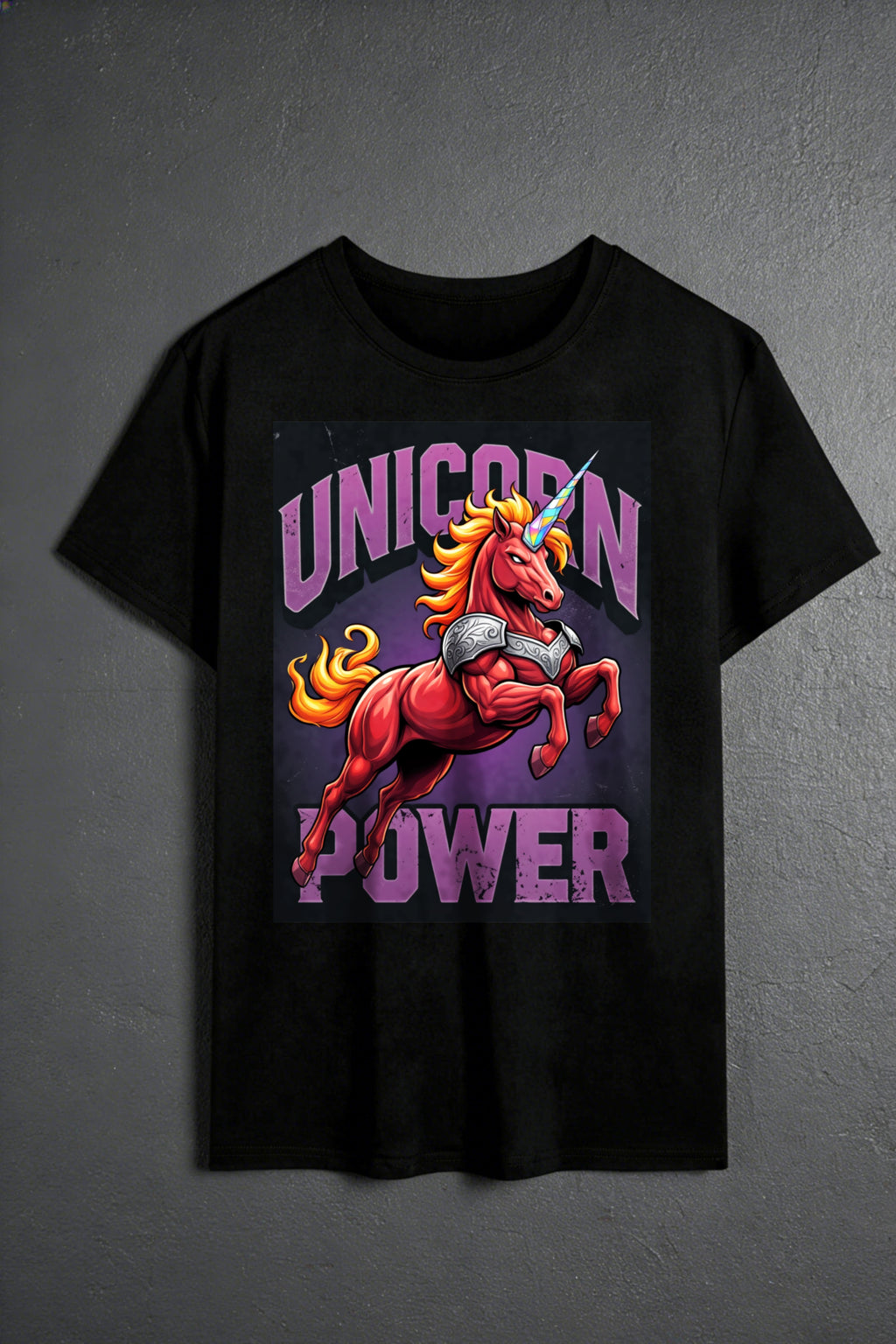 Casual Style Men's T-Shirt Unicorn Power Graphic Design Summer Wear Gift For Friends And Family
