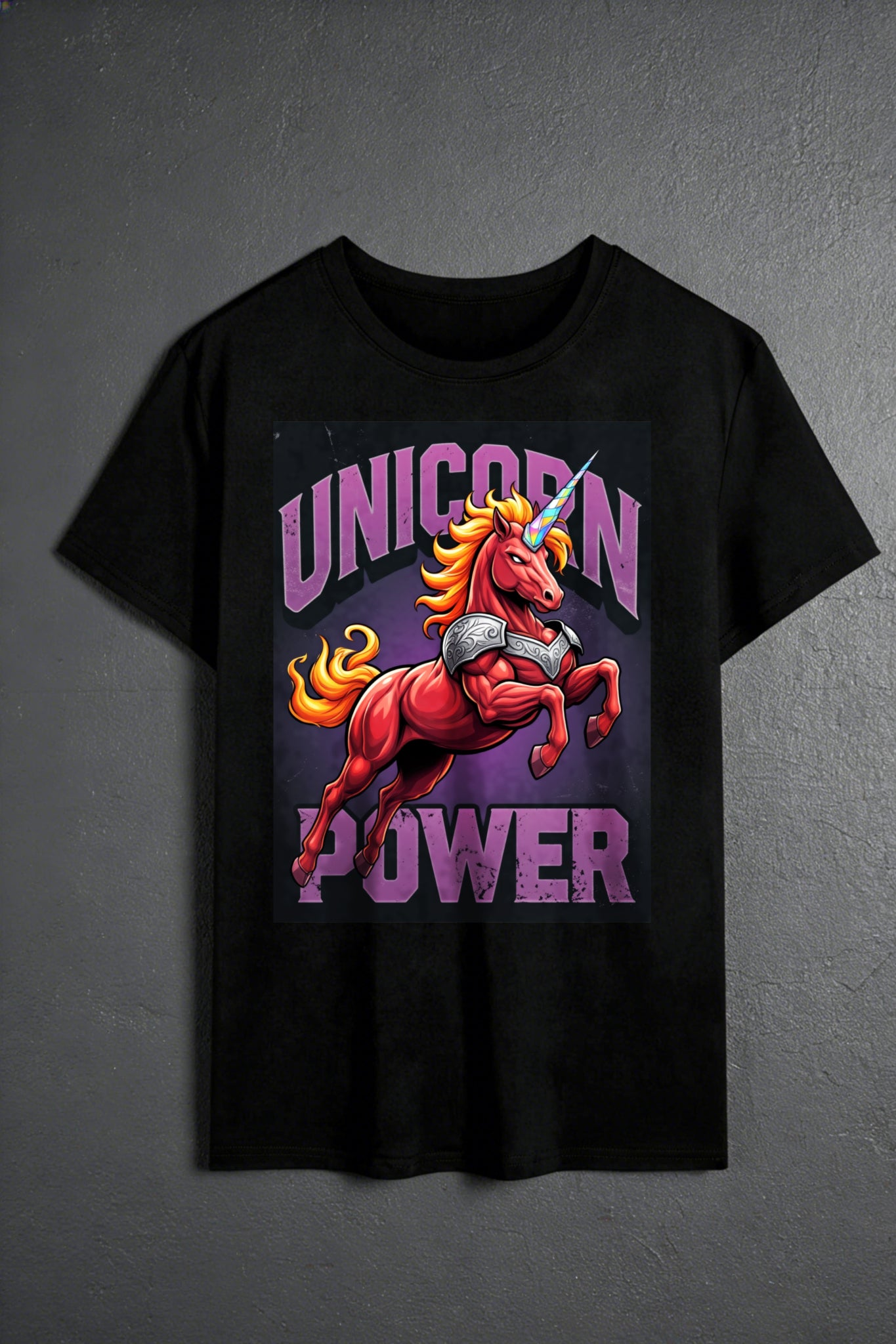 Casual Style Men's T-Shirt Unicorn Power Graphic Design Summer Wear Gift For Friends And Family