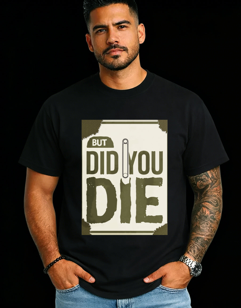 Casual Style Men's T-Shirt With But Did You Die Graphic Design For Everyday Wear And Summer Outfits Perfect Gift For Friends And Family Who Love Humor And Pop Culture