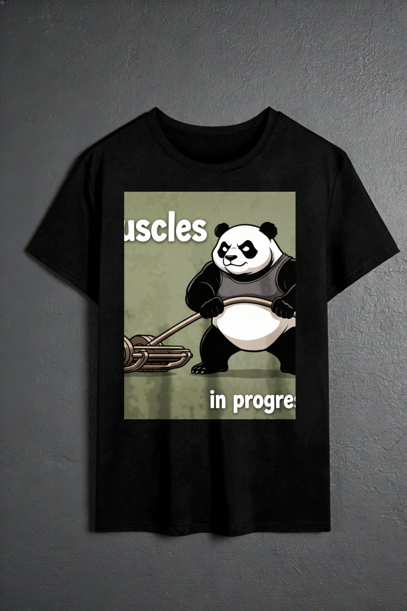 Casual Style Men's T-Shirt Panda Gym Motivation Graphic Summer Wear Gift For Fitness Enthusiasts